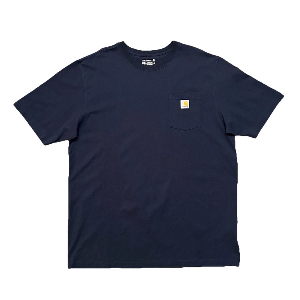Carhartt K87 Short Sleeve Shirt XL Tall Blue Loose Fit Heavyweight Pocket Tee
